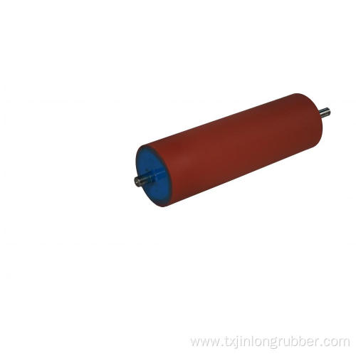 Coiling machine rubber roller